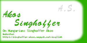 akos singhoffer business card